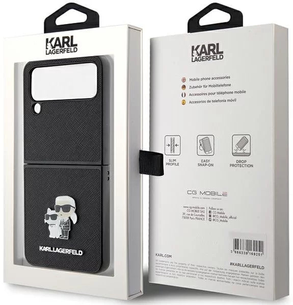 Karl Lagerfeld Saffiano Karl&Choupette Pin Back for Galaxy Z Flip4