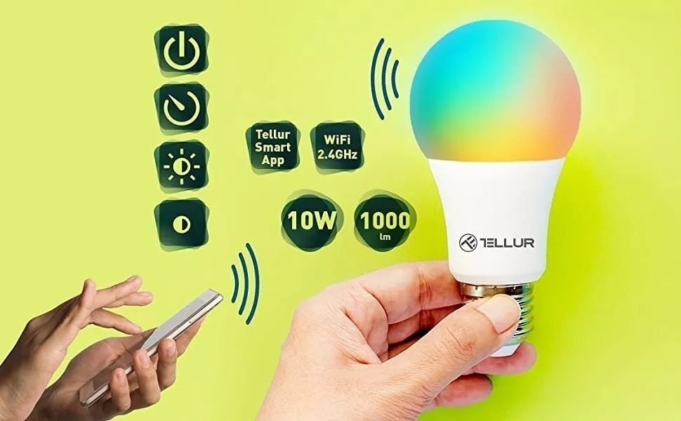 Tellur Smart WiFi Bulb E27, 10W, white/warm/RGB