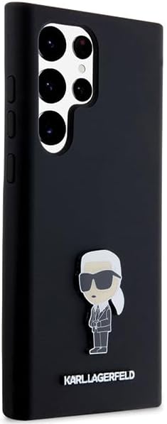 Karl Lagerfeld Silicone Ikonik Metal Pin case for Samsung Galaxy S24 Ultra - Black