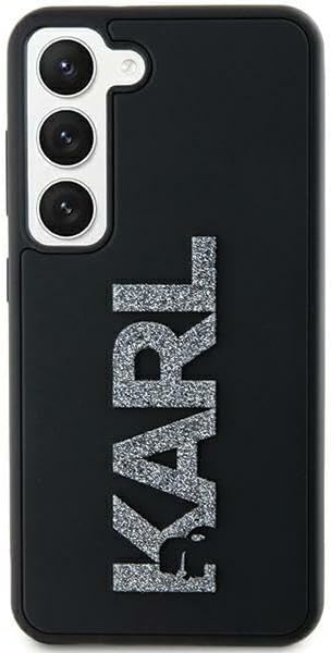 Karl Lagerfeld 3D Rubber Glitter Logo case for Samsung Galaxy S23 Ultra - Black
