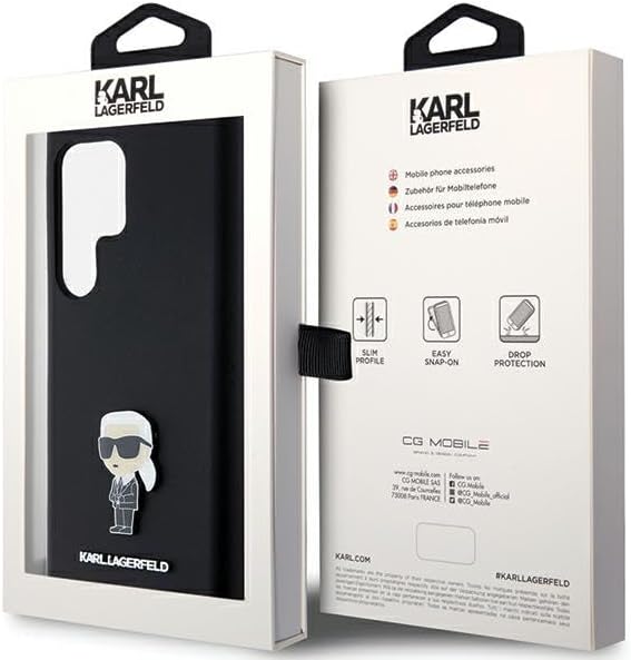 Karl Lagerfeld Silicone Ikonik Metal Pin case for Samsung Galaxy S24 Ultra - Black