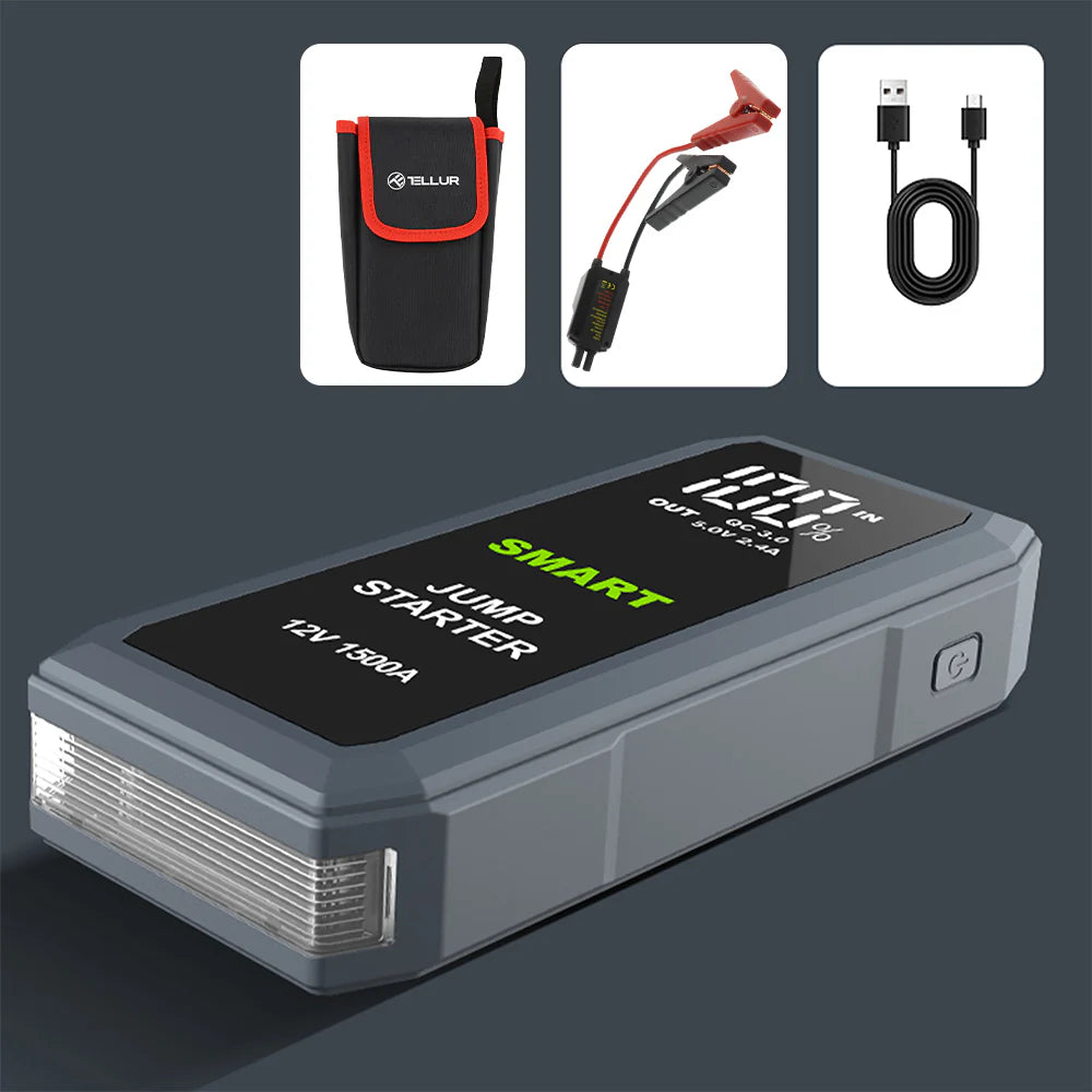 Portable Car Jump Starter, 1500A, power bank, 16800mAh, LED light