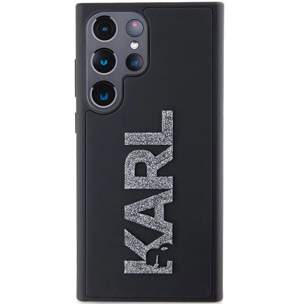 Karl Lagerfeld 3D Rubber Glitter Logo case for Samsung Galaxy S23 Ultra - Black