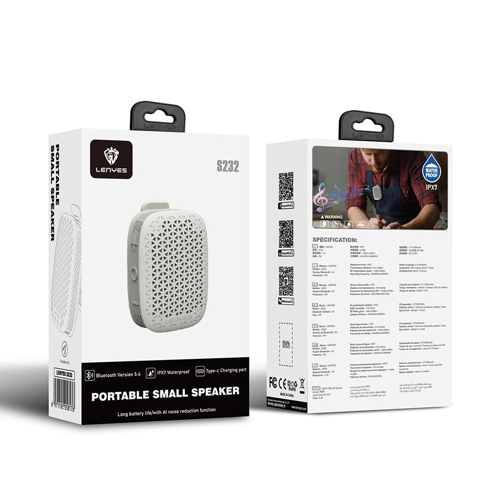 Lenyes Portable Small Speaker S232 - White