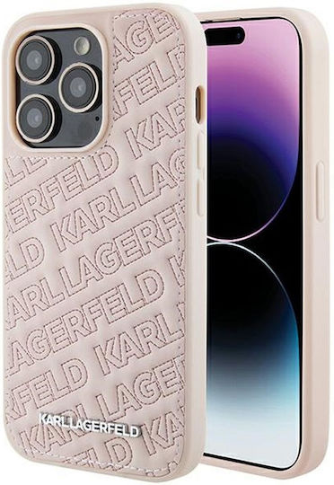 Karl Lagerfeld Quilted Karl Pattern Hard Case for iPhone 15 Pro Max - Pink
