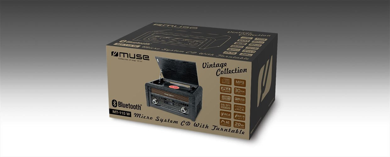 Muse MT-115W Πικάπ με Προενίσχυση και Ενσωματωμένα Ηχεία