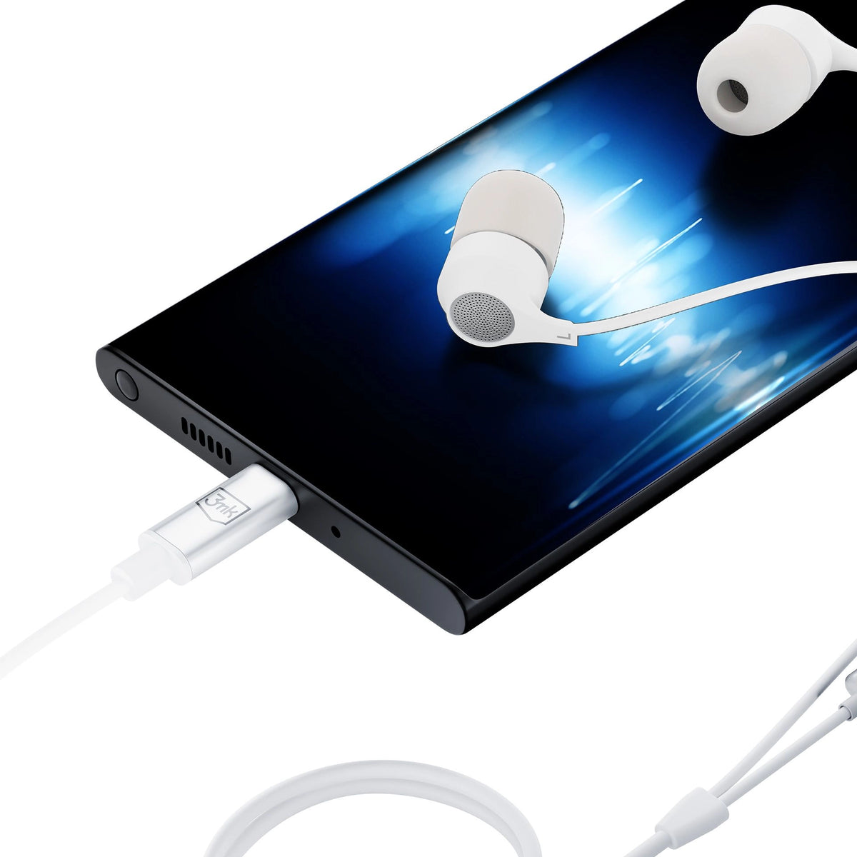 3mk Wired Earphones USB-C (White)