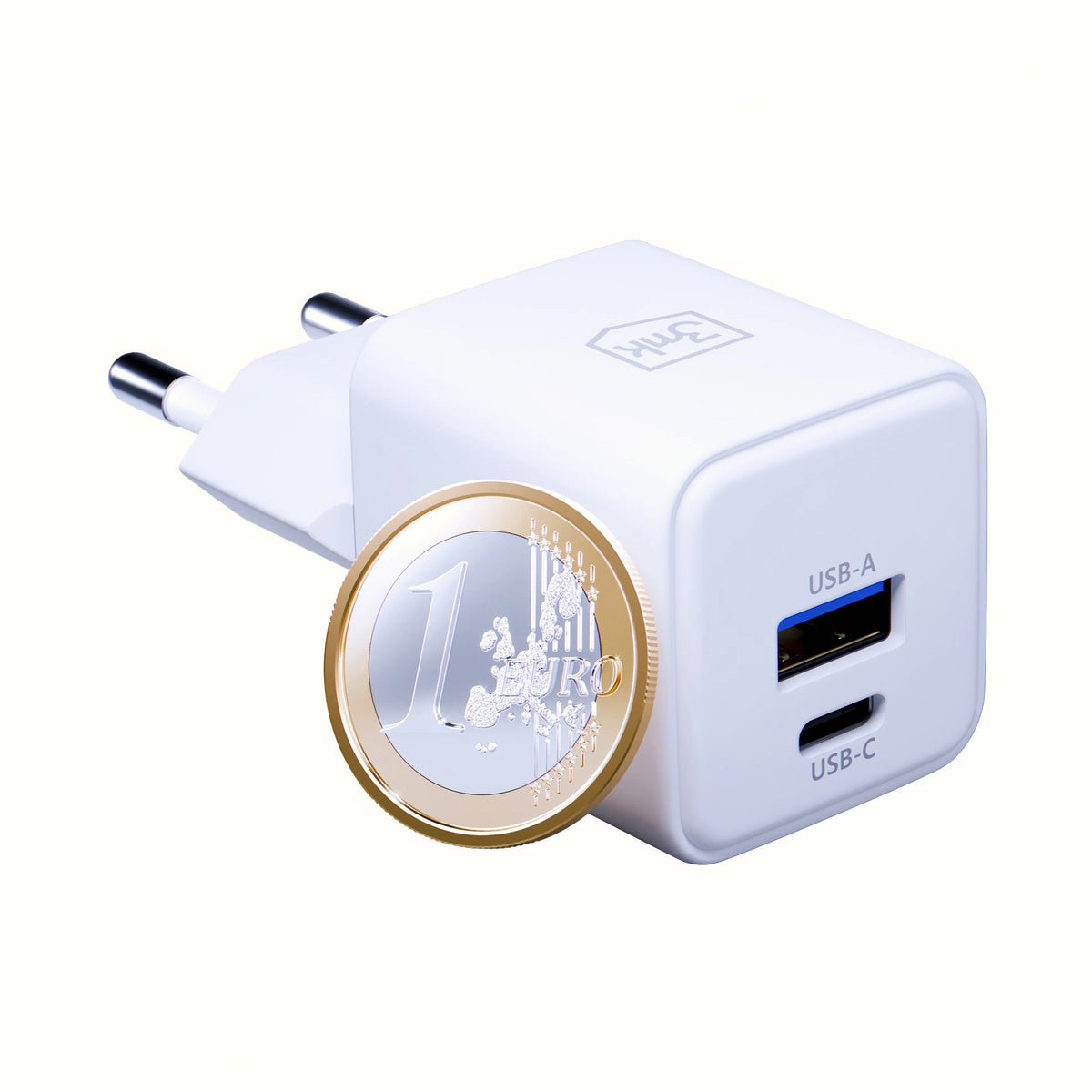 3mk Hyper GaN Charger 20W QC 3.0 PD PPS USB 1A1C - White UK