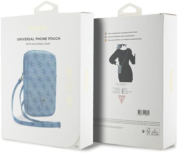Guess GUWBZP4GFTSB Mobile Phone Case with Zip 4G Triangle Blue