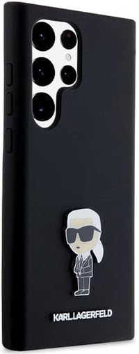 Karl Lagerfeld Silicone Ikonik Metal Pin case for Samsung Galaxy S24 Ultra - Black