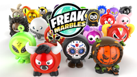Freak Marbles® 3 Marbles & Skins in drawstring mesh bag