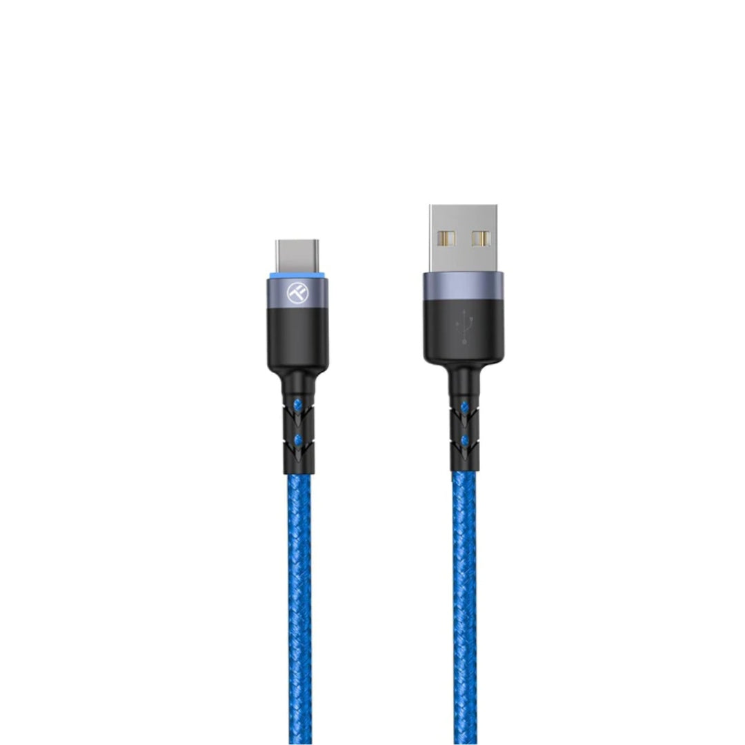 Copy of Tellur Data Cable USB to Type-C with LED light, 3A, 1.2m, (BLUE)