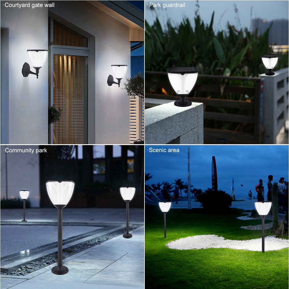 SUNARI Solar Lamp LED FLS-98 MODERN Post 3000K+6000K 2200mAh LiFePO4 + PIR Forever Light