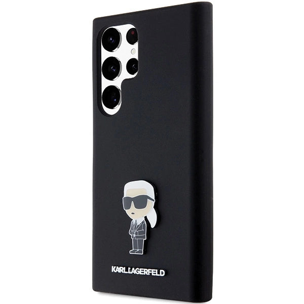 Karl Lagerfeld Silicone Ikonik Metal Pin case for Samsung Galaxy S24 Ultra - black