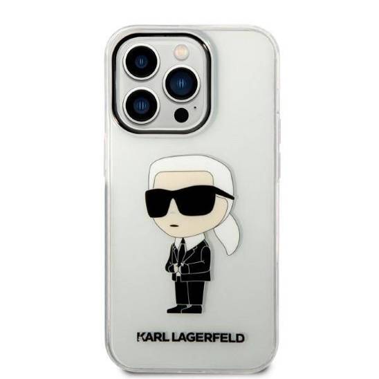 Original Case IPHONE 14 PRO MAX Karl Lagerfeld Hardcase Ikonik Karl Lagerfeld (KLHCP14XHNIKTCT) transparent