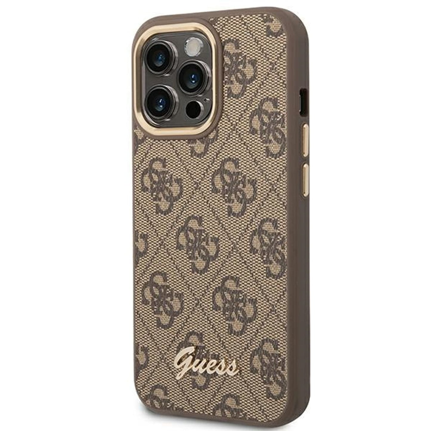 GUESS Mobile Case iphone 14 Pro - Brown 4G Vintage