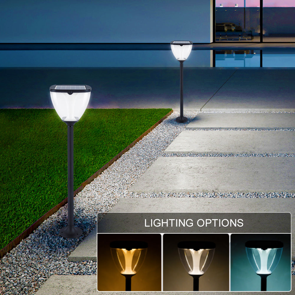 SUNARI Solar Lamp LED FLS-98 MODERN Post 3000K+6000K 2200mAh LiFePO4 + PIR Forever Light